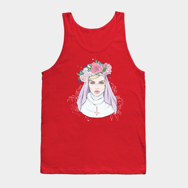 Beautiful Satanic Nun Tank Top by BlackRavenOath